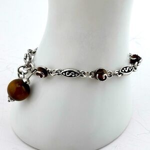 Brighton tortoise bracelet brown and silver.  Silver Plated excellent condition